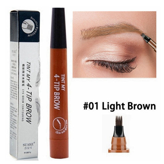 Waterproof Natural Eyebrow Pen: Four-Claw Tint Tattoo Pencil ( Set of 2 )